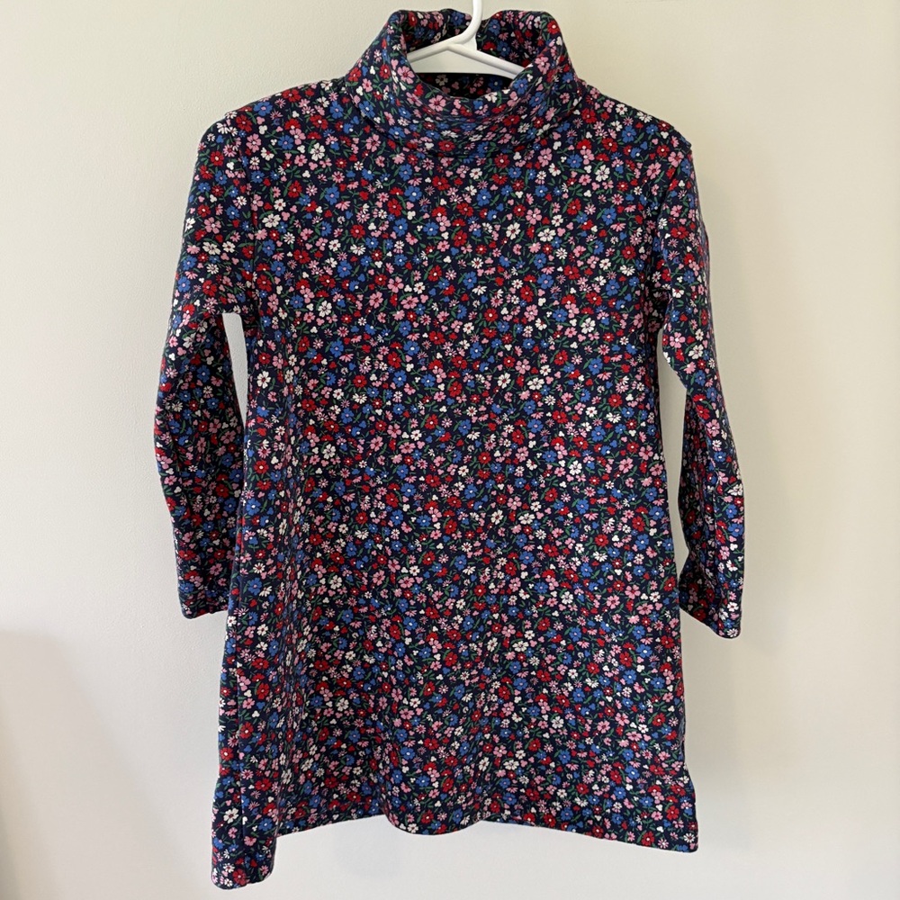 The Beaufort Bonnet Company Navy Floral Tatums Turtleneck Dress